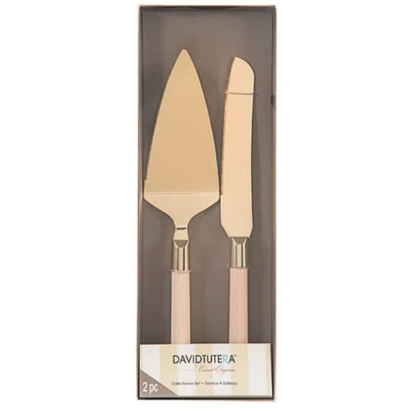 David Tutera Party Supplies David Tutera Gold Cake Knife And Server